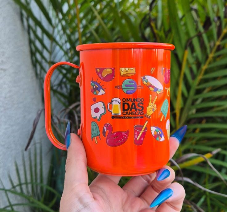 Caneca de Alumínio Colorido 390 ml - Imagem 1